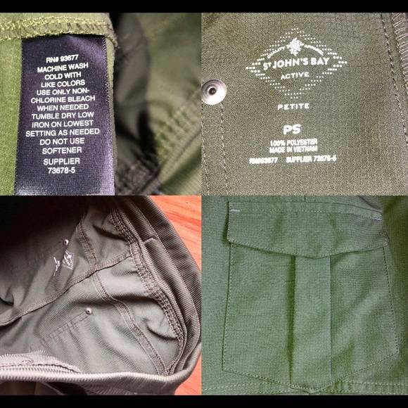 NEW ST. JOHN’S BAY Active Hiking Pants Green Petite XS Women’s NWOT - Picture 4 of 13